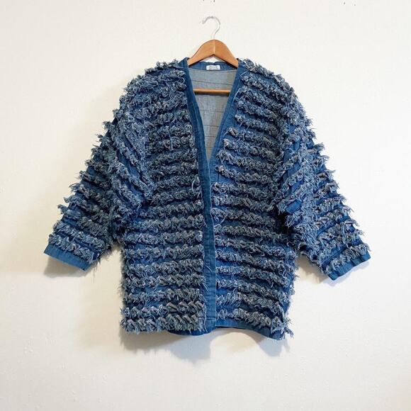 Other Jackets & Blazers - Vintage blue denim fringe cardigan
